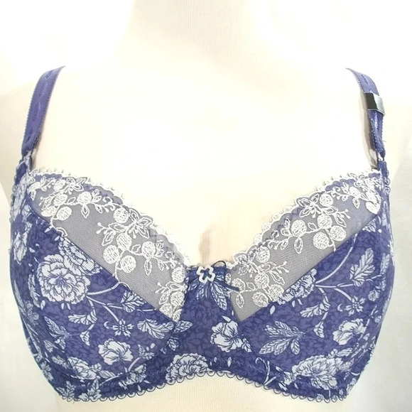 40D Paramour 115702 Sweet Revenge Full‎ Busted Bra Blue - Picture 1 of 10